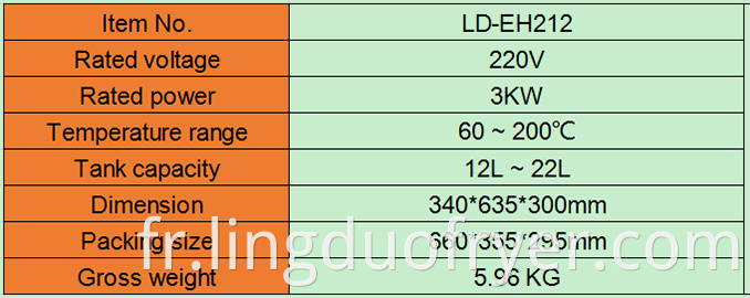 Electric Fryer Product Details